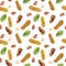 Seamless pattern with watercolor peanut elements