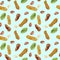 Seamless pattern with watercolor peanut elements