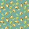 Seamless pattern with watercolor pistachios elements