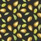 Seamless pattern with watercolor pistachios elements