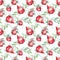 Seamless pattern with watercolor pomegranates (garnets)