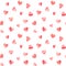 Seamless pattern with watercolor red grungy hearts with texture