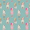 Seamless pattern of watercolor scandinavian trolls, Christmas gnomes