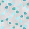 Seamless pattern of watercolor small wild blue flowers and turquoise bouquet on a light gray background