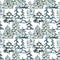 Seamless pattern with watercolor snowy fir trees