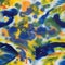 Seamless pattern of watercolor stains, drops, drips. Yellow, orange, green, blue.