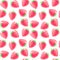 Seamless pattern of watercolor strawberries