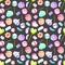 Seamless pattern with watercolor sweets candies, lollipop, marshmallow and paste