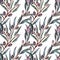 seamless pattern watercolor. Twig ,leaves , berries and drupes