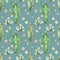 A seamless pattern with the watercolor various kinds of cactuses and flowers