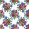 Seamless pattern with watercolor viola.