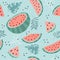 Seamless pattern with watermelon. Vector