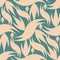 Seamless pattern wavy leaf shaped