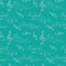 Seamless pattern with wavy music notes - vector aquamarine background