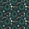 Seamless pattern with weapon of the 19th century