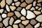 Seamless pattern on weathered, aged rocks, pebbles and stone bricks. 3d illustration