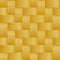 Seamless pattern with weave gold stripes ornament. Background in macro style. Woven fiber for design. Intertwined straw strips