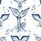Seamless pattern with Whales Tail