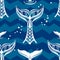 Seamless pattern with Whales Tail