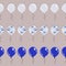 Seamless Pattern Of White and Blue Balloons of three Different Types Repeated Horizontally