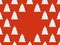 Seamless pattern of white clay Christmas tree toys in the form of Christmas trees on red background. New Year concept