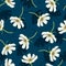 Seamless pattern of white cosmea flowers. Vector stock illustration eps10.