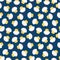 Seamless pattern with white cupcakes