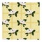 Seamless pattern with white flowers and Apple leaves on a checkered background