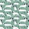 Seamless pattern with white german badger-dog, dachshund. Cute cartoon character. Animal print