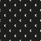 Seamless pattern with white half moon, crescents on dark blue background