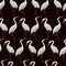 Seamless pattern with white herons.