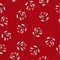 Seamless pattern with white mistletoe branches on red background. Good for fabric, wallpaper, packaging, textile, web