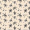 Seamless pattern of white orchids on a yellow background. Flower pattern on a yellow background. vector illustration.