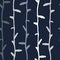 Seamless pattern with white pinstripes of hand drawn herbs on dark blue background