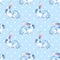 Seamless pattern with white rabbits 3