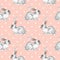 Seamless pattern with white rabbits 5