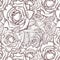 Seamless pattern of white roses