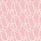 Seamless pattern of white thread intertwined on a pink background. Gentle abstract background.