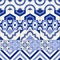 Seamless pattern white Turkish, Moroccan, Portuguese tiles, Azulejo, Arabic ornament