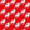 Seamless pattern with white wooden figure of deer with horns. Concept for New Year or Merry Christmas