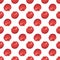 Seamless pattern with whole red pomegranate