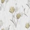 Seamless pattern of wild beige flowers on a light linen gray background. Watercolor