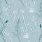 Seamless pattern with wild grasses silhouette