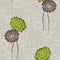 Seamless pattern of wild green and violet flowers on a light linen beige background. Watercolor