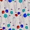 Seamless pattern of wild red, blue, turquoise flowers on a light beige background. Watercolor