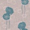 Seamless pattern of wild turquoise flowers on a light pink linen background. Watercolor