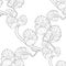 Seamless pattern willow coloring of flower spring. vector ill