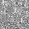 Seamless pattern of windows. Trace doodle. Black and white vector.