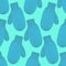 Seamless pattern with winter funny mittens. Warm clothing for hands. Repeating element. For design of packaging paper