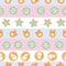 Seamless pattern of winter holiday cookies in rows.